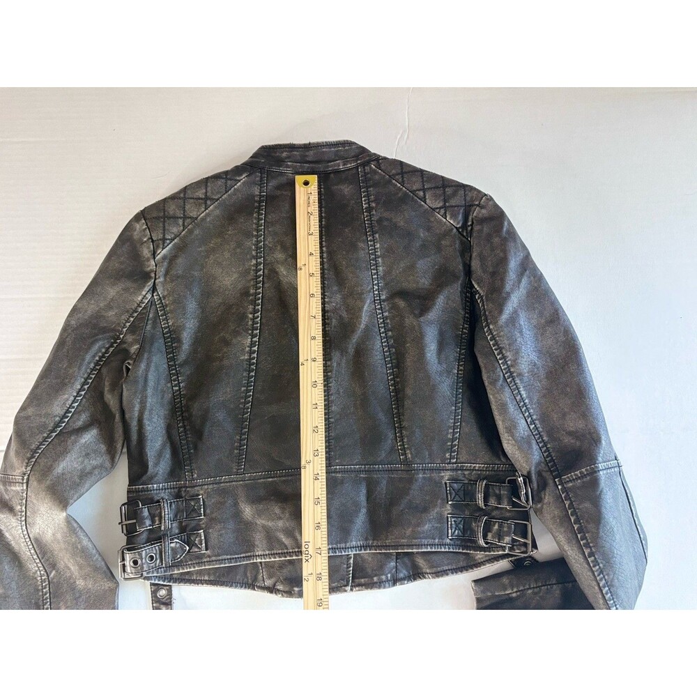 Circus by Sam Edelman Women’s Vegan Leather Moto Biker Jacket Gray Size M - Picture 16 of 16